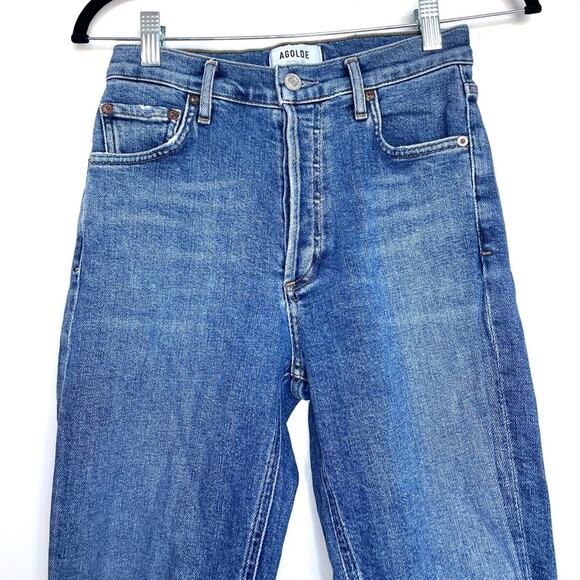 AGOLDE Women's Nico High Rise Mid Wash Straight Leg Jean Size 23 - Picture 4 of 10